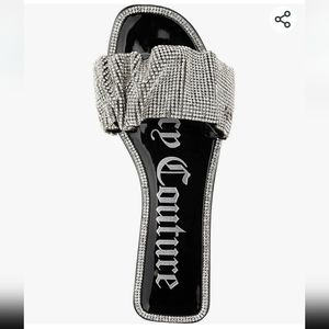 Juicy Couture Womens Yippy Rhinestone bling Glitter sandals Slides